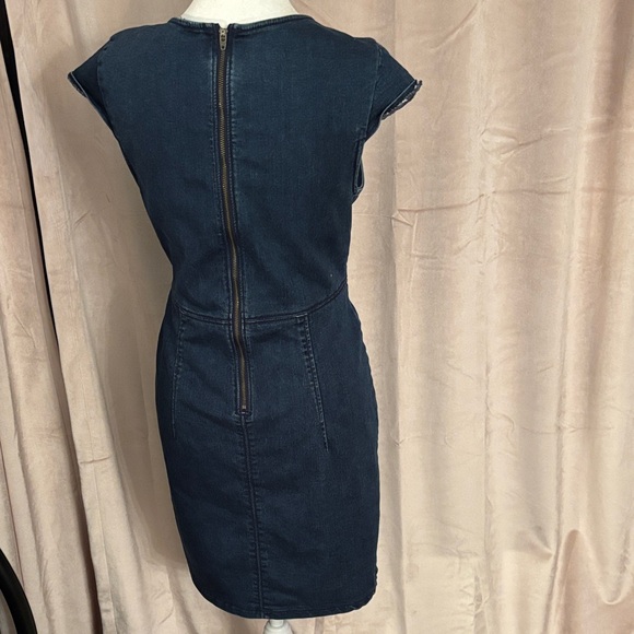 Free People Lia Denim Sweetheart Mini Dress Size M - Picture 3 of 6